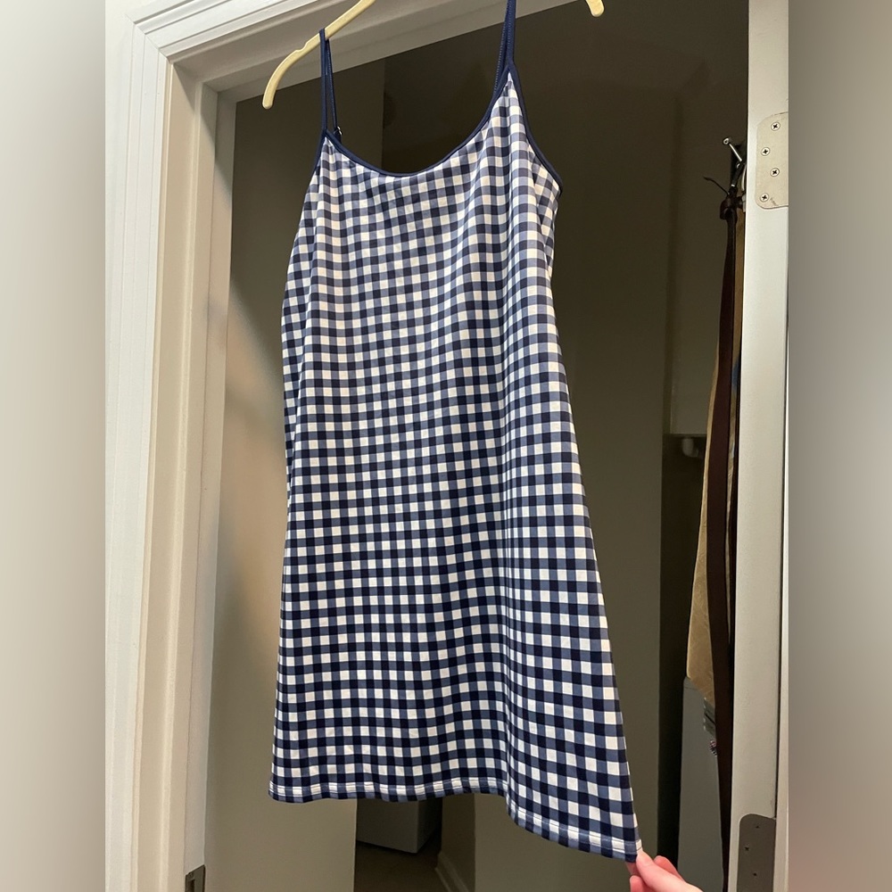 NWOT J. Crew Athletic Dress - Blue Gingham - Size L - Athleisure